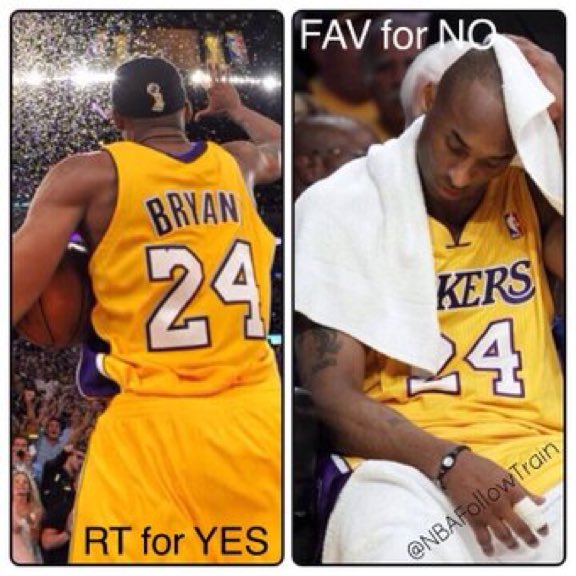 BallTalkO's tweet photo. Is Kobe Bryant a top 5 all time player?
RT for YES
LIKE for NO https://t.co/hztNoikWT1