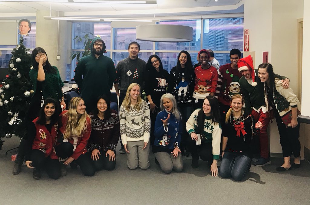 CentreforDTx's tweet photo. The holidays came early in the eHI office today! Our 2017 has been excellent. Today’s sweater choices...not so excellent @ehealthDevs @healthcarehf  #HappyHolidays2017 #sweaterweather https://t.co/9I7iTSn1lH