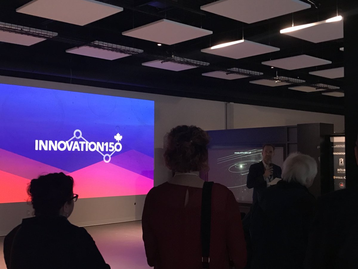 ActuaCanada's tweet photo. .@Perimeter’s @Greg_Dick celebrating the sign off of @innovation150 @SciTechMuseum. What a year! Grateful for all of our #Canada150 #Innovation150 partners. Thank you @canada150th for making it happen! #MakerMobile https://t.co/NzTUorKnHX