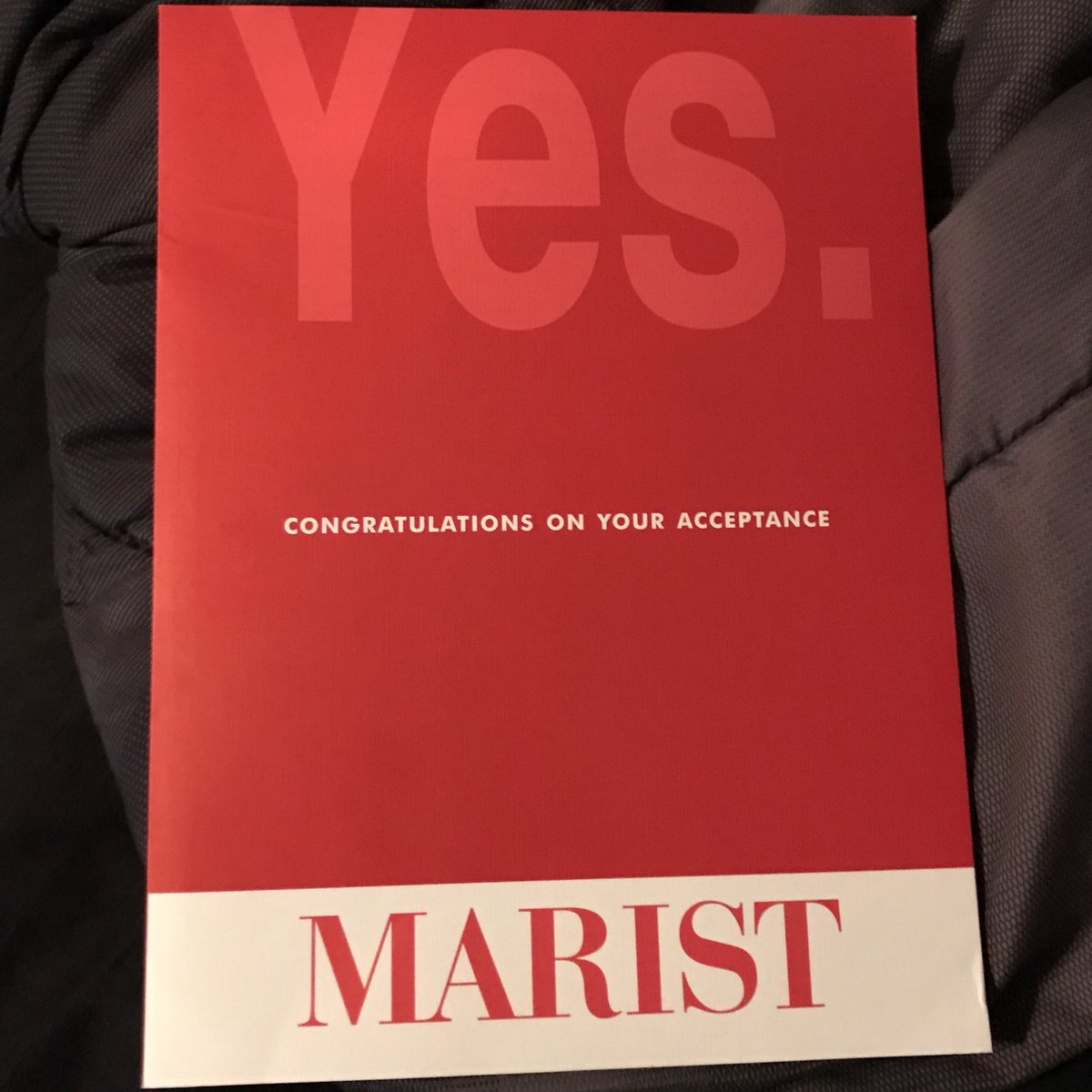 Got accepted to my top choice today, feeling good. ❤️😁 #Marist2022 <a href="/Marist/">Marist University</a>