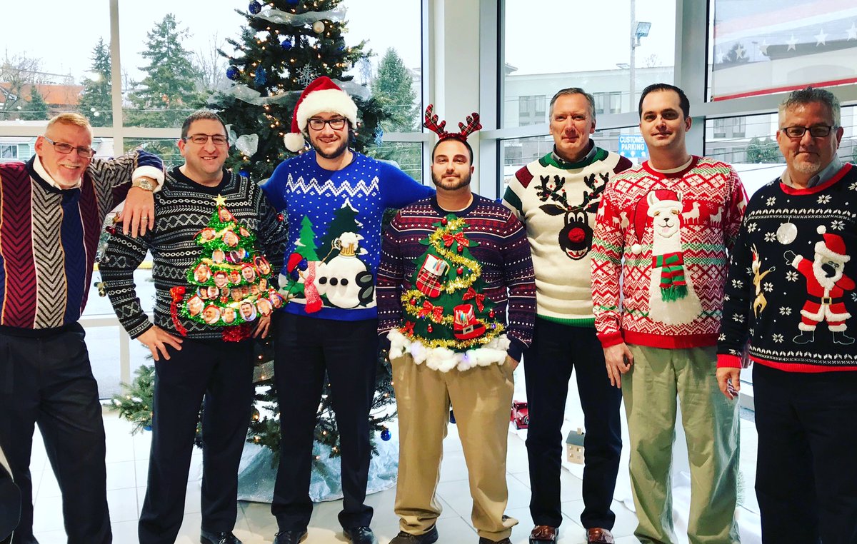 SturmanLarkinF's tweet photo. Ugly has never looked so good at this year's Christmas party! #SturmanLarkinFord #UglySweaterParty https://t.co/C5M6fMP5kq