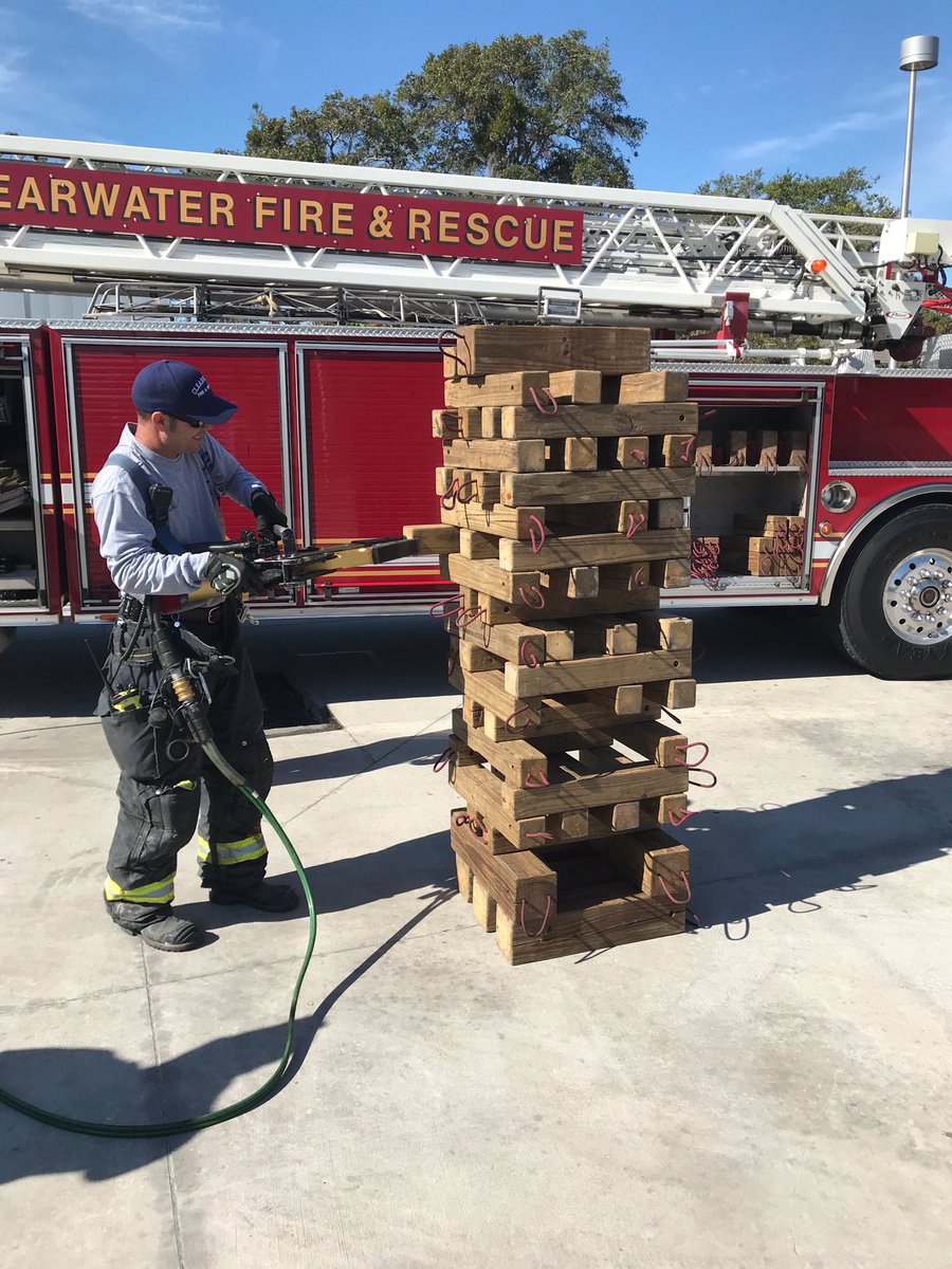 clearwaterfire's tweet photo. Nothing like a game of Jaws of Life Jenga to hone your skills and teamwork capabilities. https://t.co/CNuml7RkAU