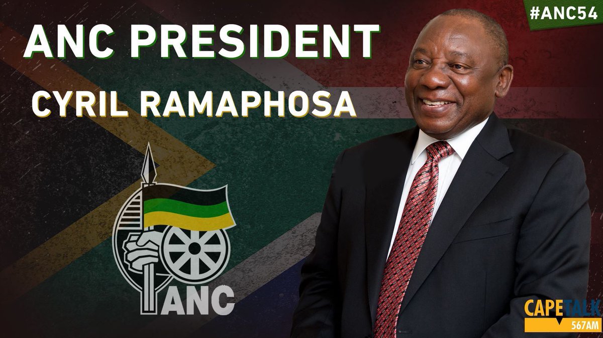 CapeTalk's tweet image. Cyril Ramaphosa won.

#CR17 #ANC54