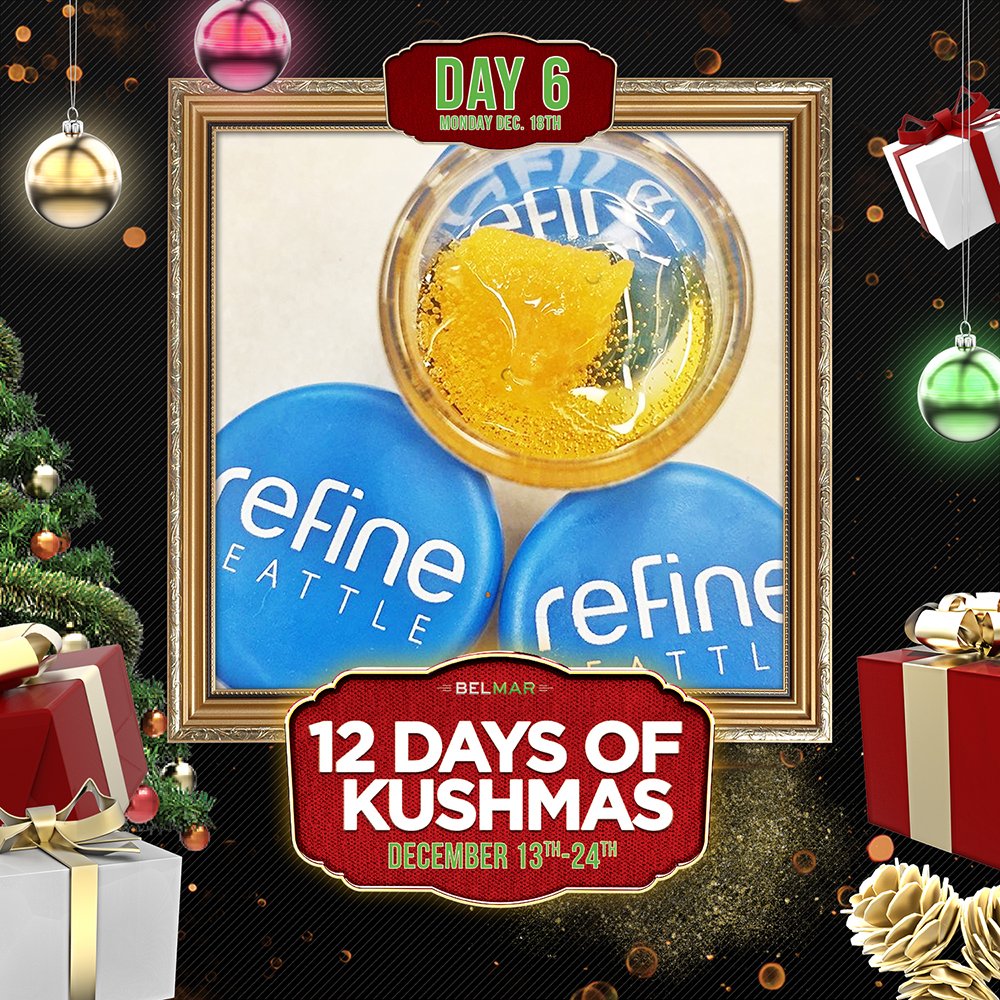BelMar425's tweet photo. IT'S DAY 6 OF OUR 12 DAYS OF KUSHMAS SALE! We have Refine Grams by @RefineSeattle on special! We have a ton of different options to choose from!
#Marijuana #Cannabis #THC #Wax #Bellevue #SEattle #BelMar #Concentrate #Refine #Xtracted #LoudResin #KushMas #Grams #Dabs #Dabbing #Dab https://t.co/aSFpv8aGow