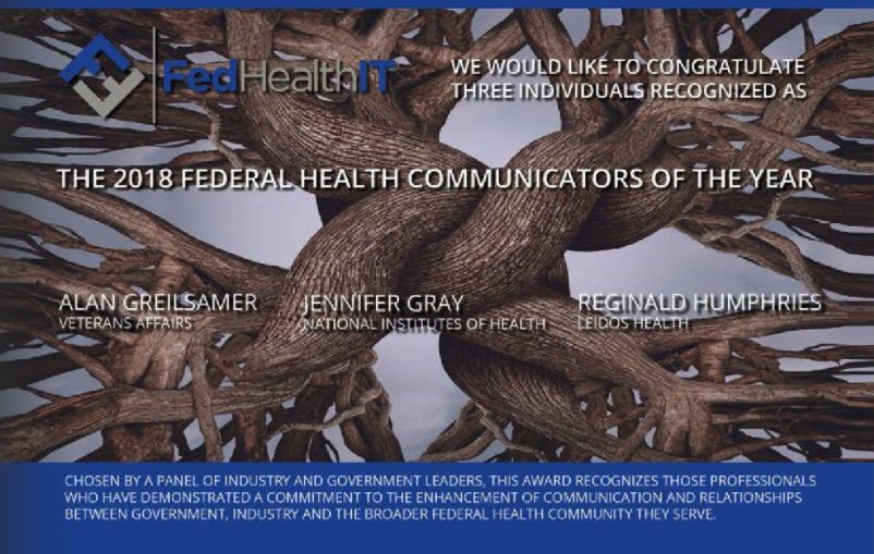 Congratulations to Alan Greilsamer (@alanjay724) of @DeptVetAffairs, our longtime client, for being named a Federal Health Communicator of the Year by @FedHealthIT! It’s an honor to partner with him on great work to promote virtual care services for Veterans.