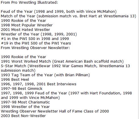 Steve won a lot of awards during his career: