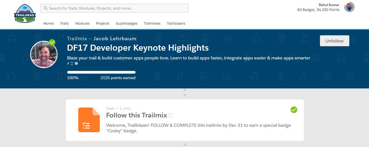 RAHULKUMAR7887's tweet photo. Completed "DF17 Developer Keynote Highlights" 
#DFDevRecap @shashforce @rajdeepdua https://t.co/79lBlK6g6f