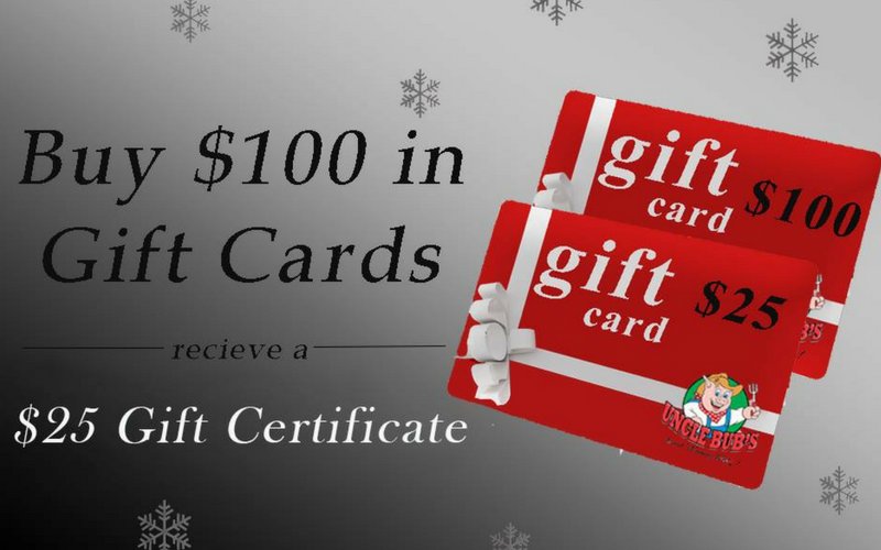 UncleBubsBBQ's tweet photo. Give the gift of BBQ this holiday!!!
#BubLove #UncleBubsBBQ #BBQ #giftcard #holiday #stockingstuffer https://t.co/36ZhlLzFVM