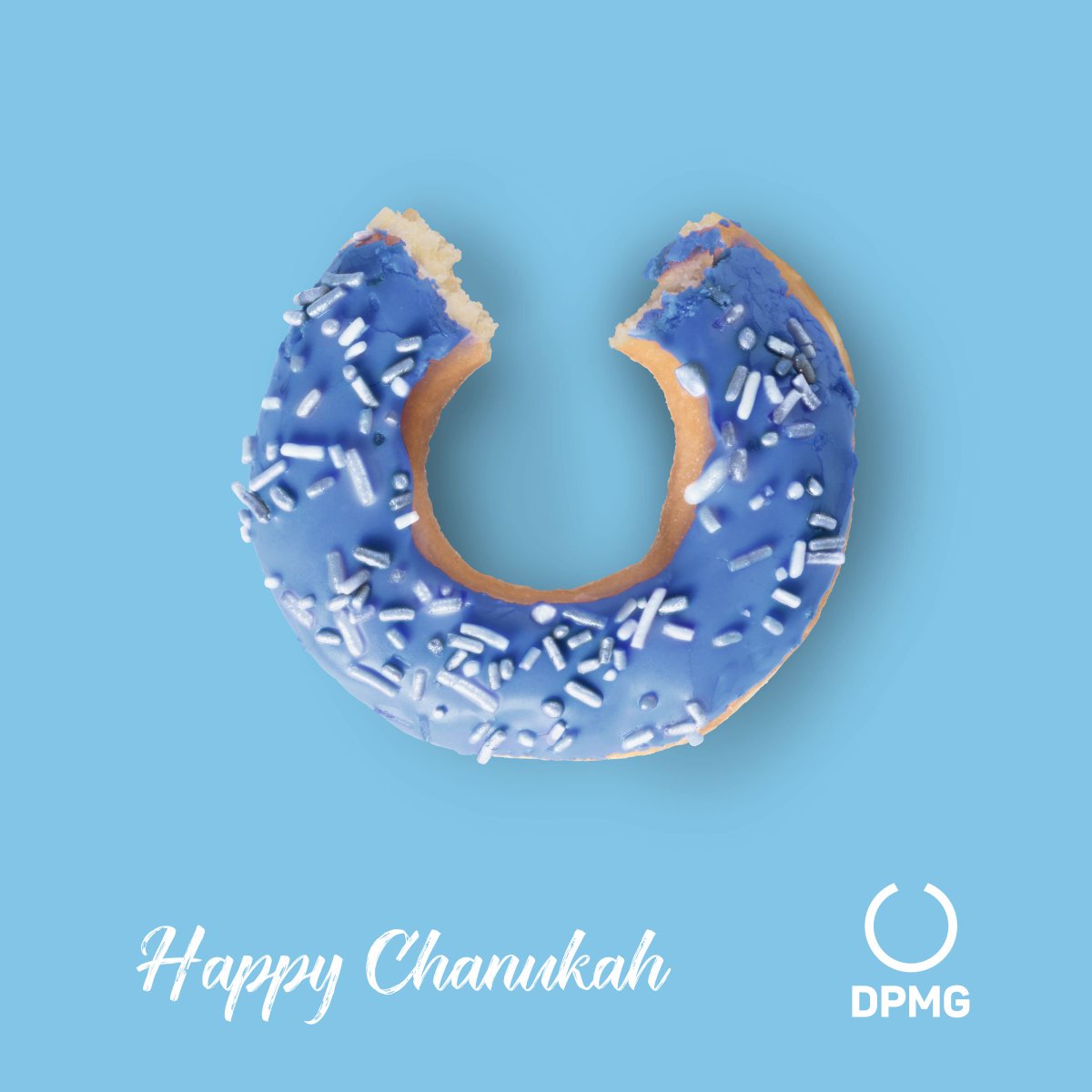 dpmggroup's tweet photo. A CREATIVE BITE!
A Freilichen and festive Chanukah from all of us at DPMG. We hope you enjoy every light &amp; bite.
#chanukah #hanukah #creative #logo #branding #marketing #donut #chanukah2017 #Happychanukah #bite #doughnuts https://t.co/B0H48xnj6f