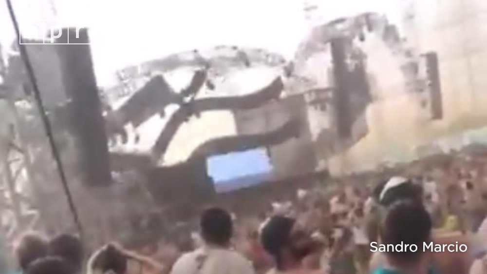 nprmusic's tweet image. DJ Kaleb Freitas was killed by falling debris when a stage at the Atmosphere Festival in Esteio, Brazil, came apart in a storm. n.pr/2jb000f