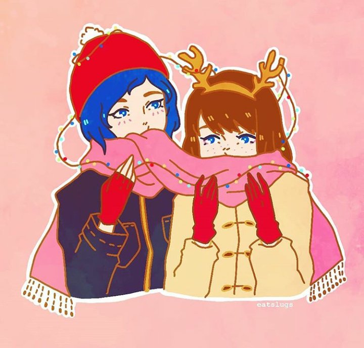 _Max_Caulfield8's tweet photo. Merry Christmas and happy  New Year, dears💙⛄🎄❄🎁 #lifeisstrange #chloeprice #maxcaulfield #Rachel #jefferson #lifeisstrangebeforethestorm #Pricefield  #NewYear #2018 #MerryChristmas https://t.co/I1st1LciD7