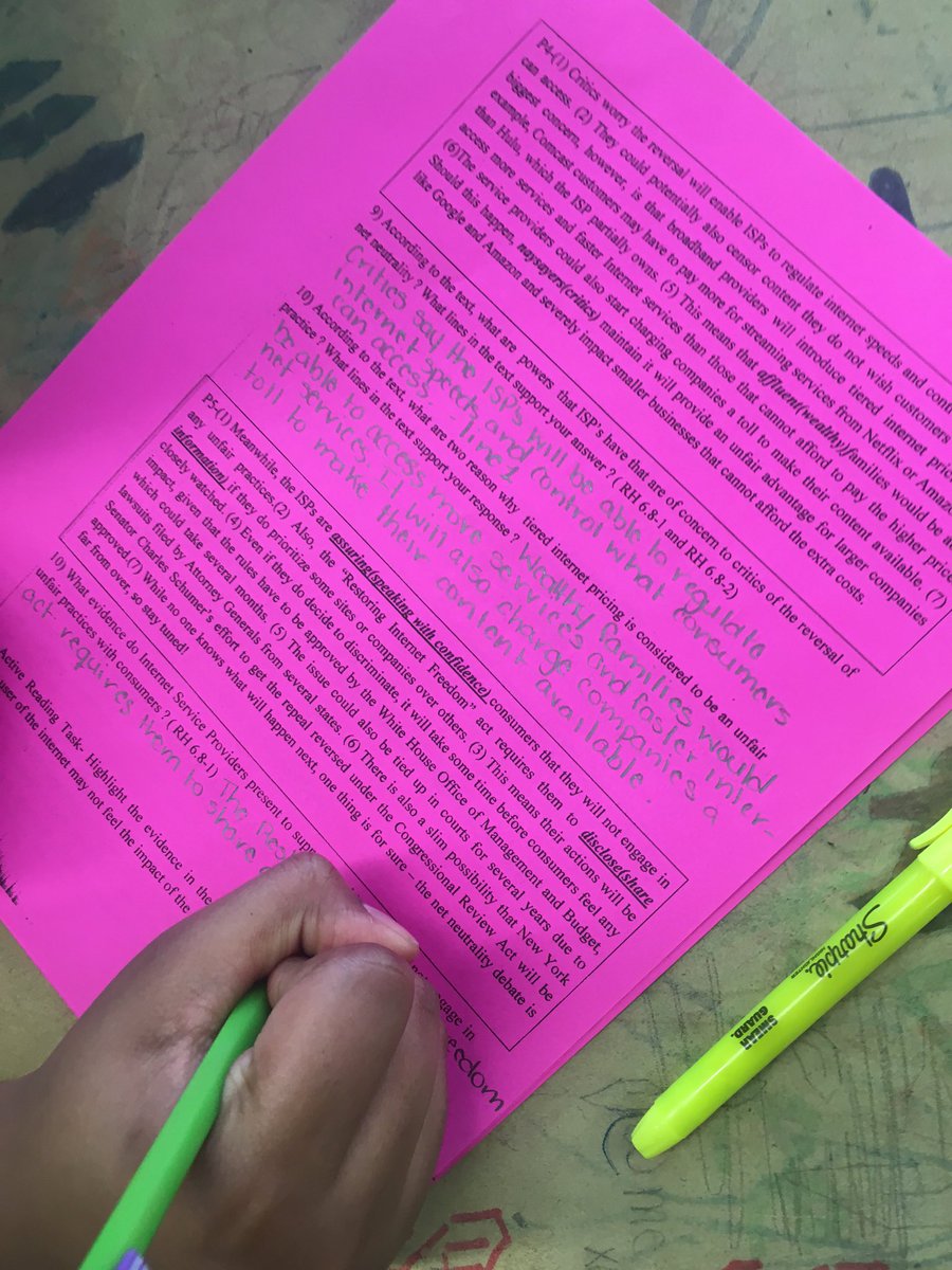 baba_olumiji's tweet photo. Today in SS 8th Grade Ss are #closelyreading and answering #textdependent questions to understand the issue of #netneutrality #closing2017💪🏿 https://t.co/gDdi4JoY3b