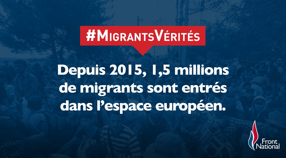 RNational_off's tweet photo. 📣 RT ! En ce "#MigrantsDay", la propagande immigrationniste tourne à plein régime. Logement, emploi, sécurité, sécurité sociale, sur tous ces sujets seul le Front National dit la vérité aux Français ! #MigrantsVérités https://t.co/KpFYhCpNA4