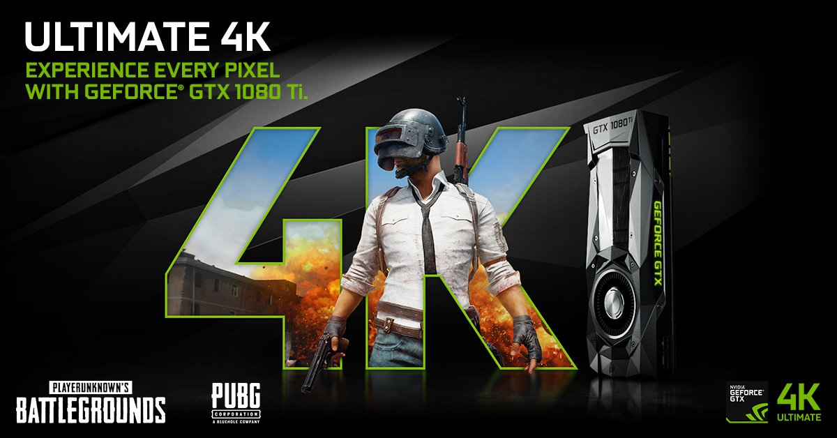 NVIDIAGeForce's tweet photo. Play @PUBATTLEGROUNDS in Ultimate 4K at 60 FPS with a GeForce GTX 1080 Ti: https://t.co/iIqrEFG3Dj https://t.co/61hvxV3UYv