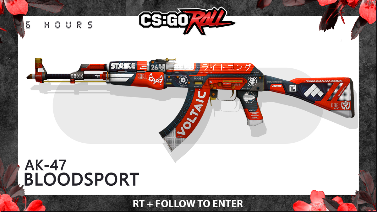 CSGORoll's tweet photo. AK-47 | Bloodsport FN - GIVEAWAY

- Retweet &amp; Follow
- Enable notifications on CSGORoll
- Play Free Spin https://t.co/eVBIdbhBWj

Good Luck! https://t.co/evItS4q8Fw