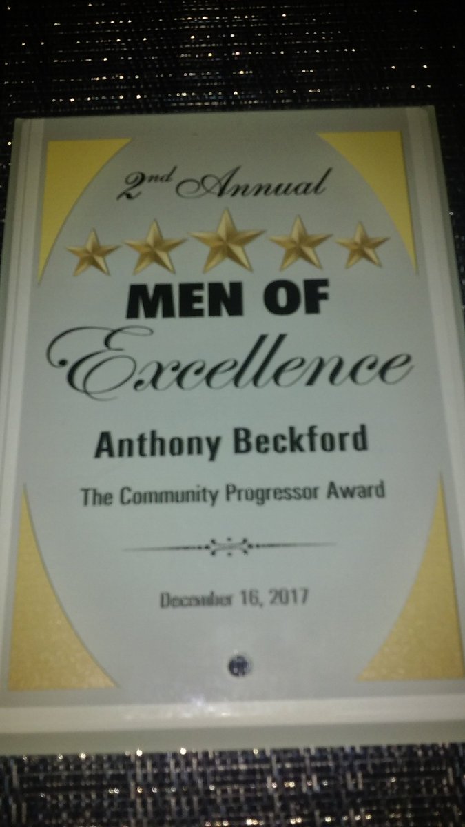 AnthonyBNYC's tweet photo. Honored to have been an Honoree at the #2ndMenOfExcellenceAwards and given the "Community Progressor" Award. 

#VoteForAnthonyBeckford https://t.co/1VBL0YYJMR