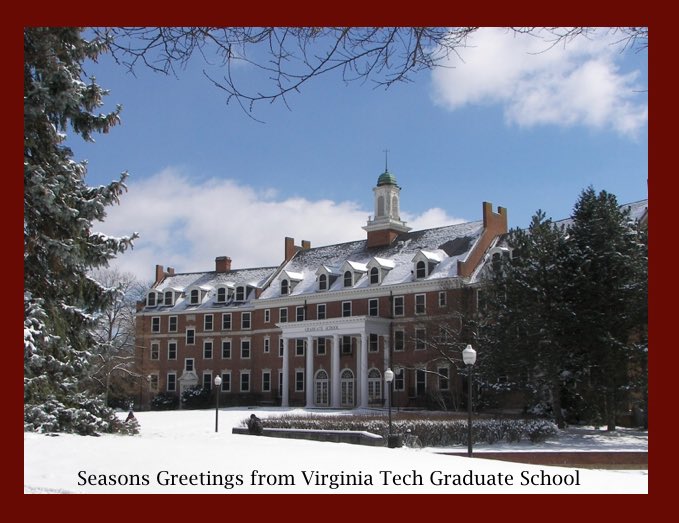 Hope you have a wonderful & restful holiday. All the best for the new year!! @VTGradCommunity @VTGSA @RoanokeGSA @VTGradSchoolNCR @CGSGradEd @VT_ORDI @VTSandsman