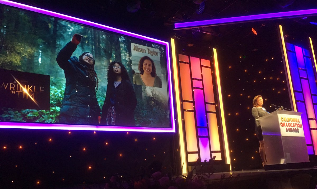 Teamsters_399's tweet photo. Last award of the night for Location Manager of the Year on Features is the talented @AlisonLocations for her incredible work on CA Film Incentive Feature #AWrinkleInTime! We can't wait to see her hard work showcased on the big screen in 2018 #COLA2017 #399DrivingHollywood https://t.co/osAxlYOYyt