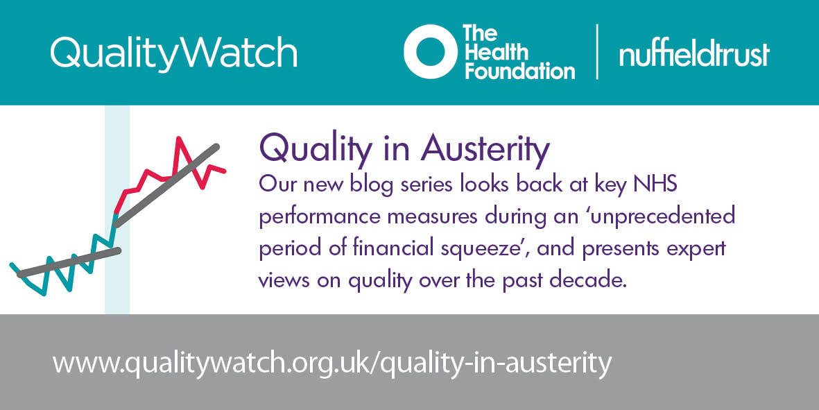 NuffieldTrust's tweet image. Quality in Austerity: To mark the end of 2017 the @Quality_Watch team have looked at key trends and turning points in quality data since 2009 &amp;gt; qualitywatch.org.uk/quality-in-aus…