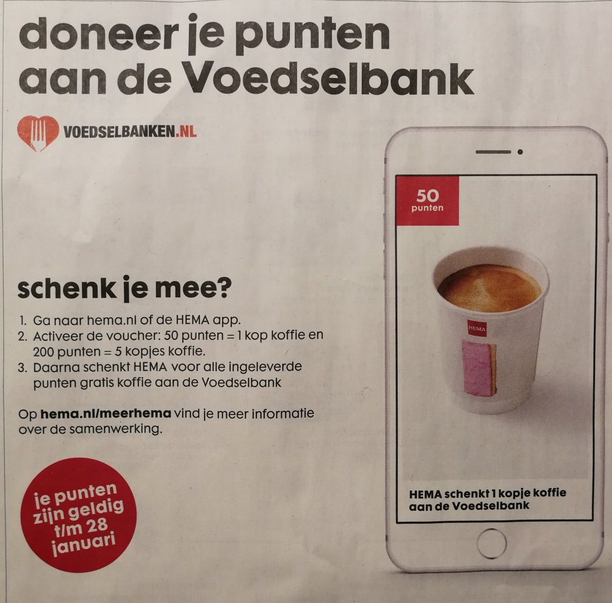Een donut of donatie bij de koffie? Echt <a href="/HEMA/">HEMA</a>