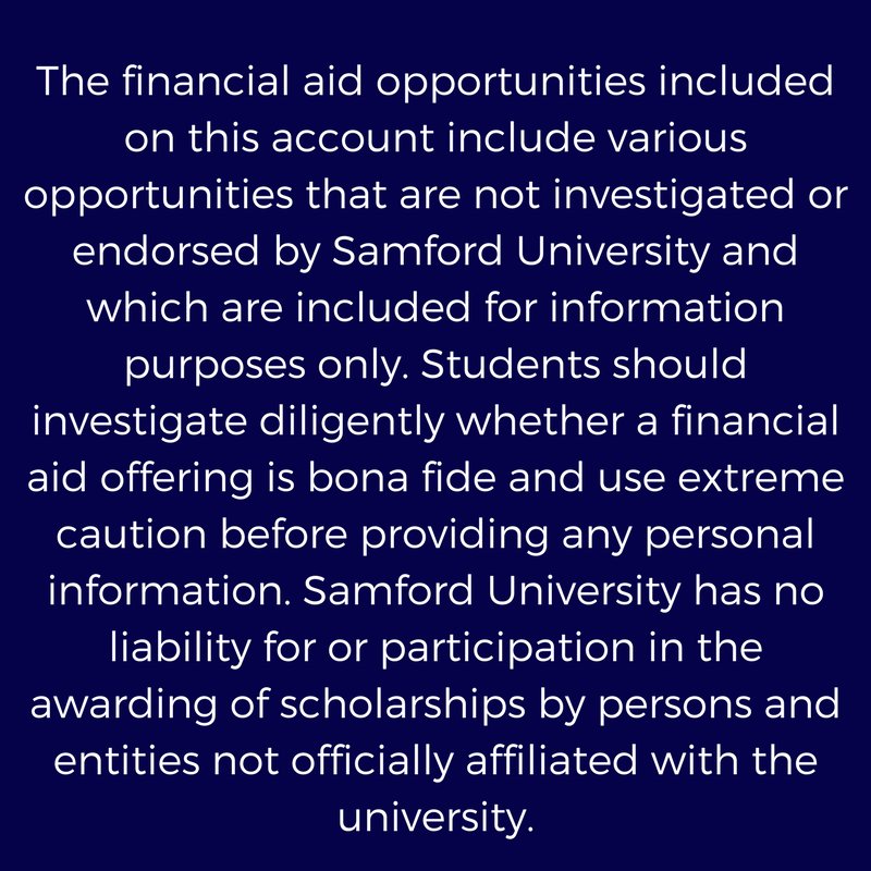 SamfordOneStop's tweet image. Remember to research any outside scholarship opportunities we share &amp;amp; to be cautious when asked for personal info.