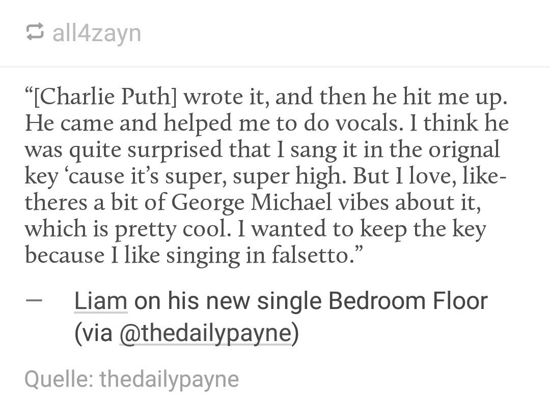 Liam mentiones George Micheal quite a lot. Considering Georges Story, it's interesting that he aspires to be an Artist like him one day.