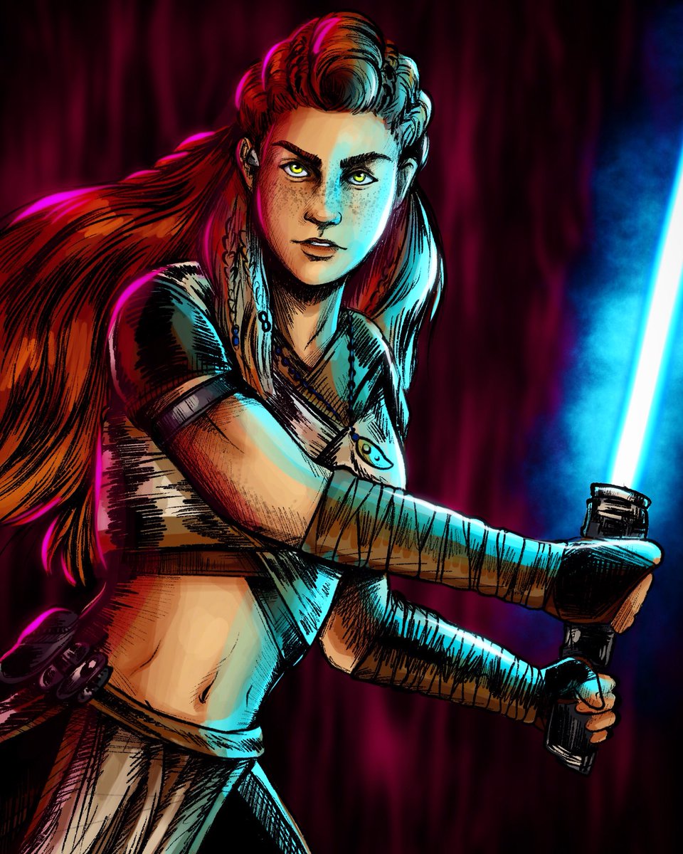 MaggzRoseStudio's tweet photo. Jedi Aloy 🤘
Suggested by @kuuriisu 😘

#horizonzerodawn #starwars #jedi #Aloy #crossover https://t.co/DgG767jijl