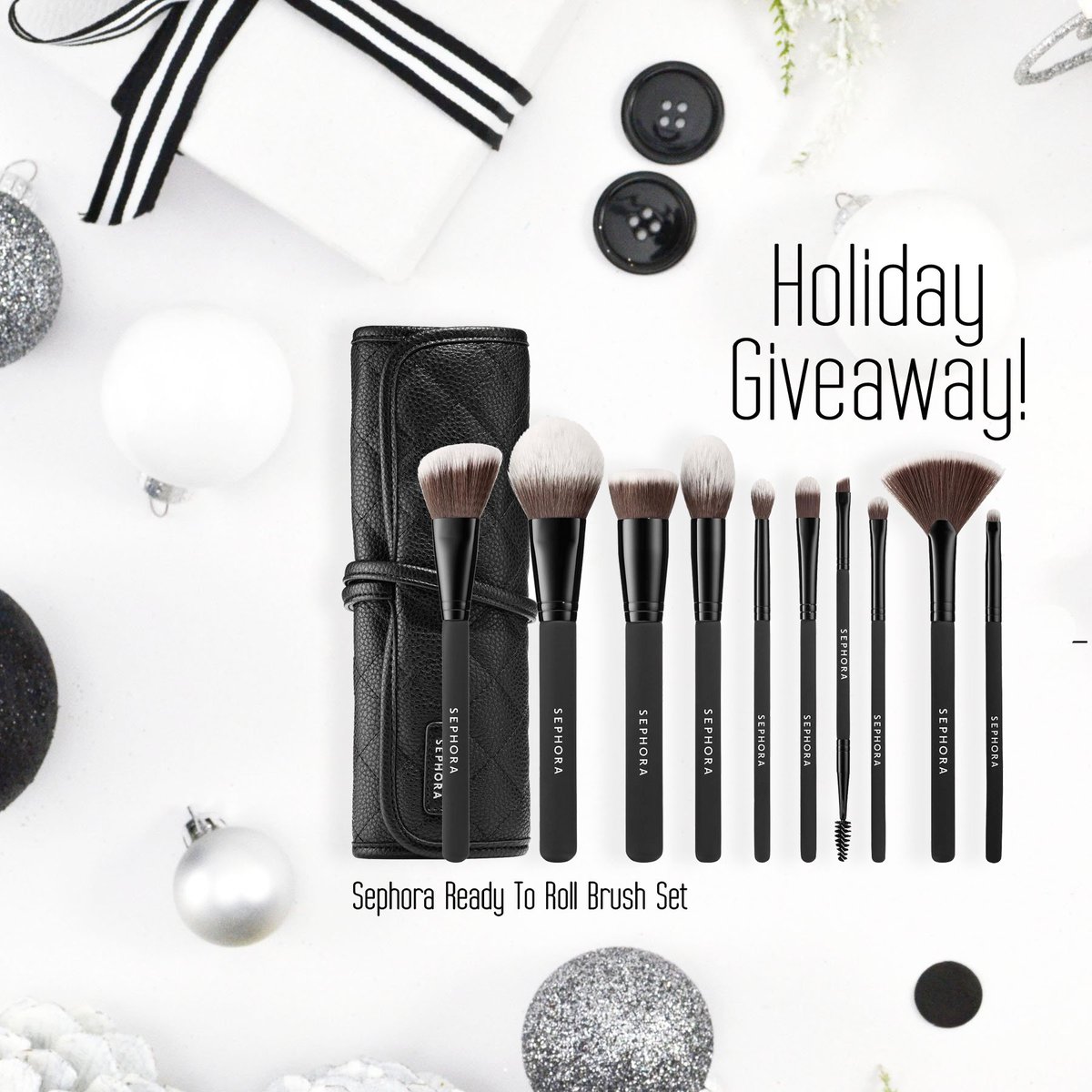 FazeMagazine's tweet photo. You could #WIN this @Sephora #ReadyToRoll #BrushSet! $88. Includes #Powder #Complexion #AngledBlush #Highlight #Fan #Concealer #Crease #Smudge #PrecisionShadow #DoubleEnded #Liner and #Spoolie brushes! #Enter: Like/RT. #contest #giveaway #CanadianContest #sephoraCanada https://t.co/FafGrKF0Ho