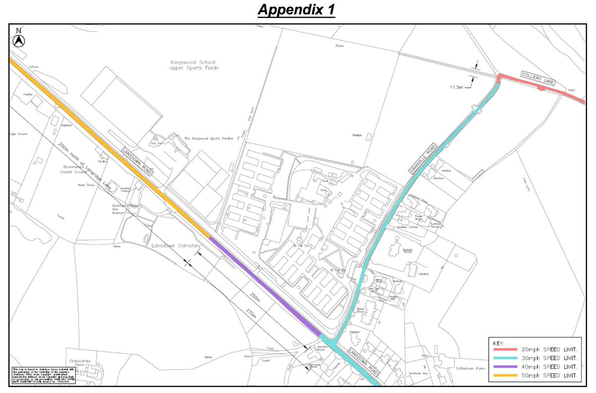 awjre's tweet image. WHY, given the choice between a 20mph and a 30mph proposal, provided by the officers, did HE chose to go with a 30mph scheme? He made it abundantly clear he was against 20mph on principal and acted on it. 
Appendix 1 current, Appendix 2 20mph, Appendix 3 30mph. School = Blue