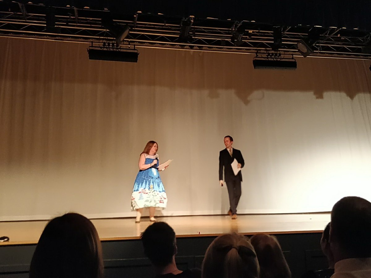 DennyHighSchool's tweet photo. Mrs Raith and Mr Mackenzie our Hosts for this evening #mirrorball #DanceOff2017 #PrideinDennyHigh https://t.co/4uwy6YAHQN