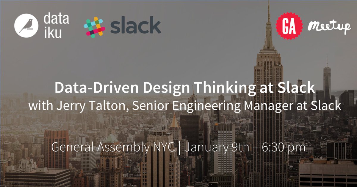dataiku's tweet photo. Want to learn from a cutting-edge #data team? Join us on January 9 in #NYC to hear @jerrytalton sketch the data-driven directions Slack's Search, Learning, &amp; Intelligence team is exploring to build the business operating system of the future
https://t.co/svtB0iBl5K https://t.co/5XIpbdBPiI