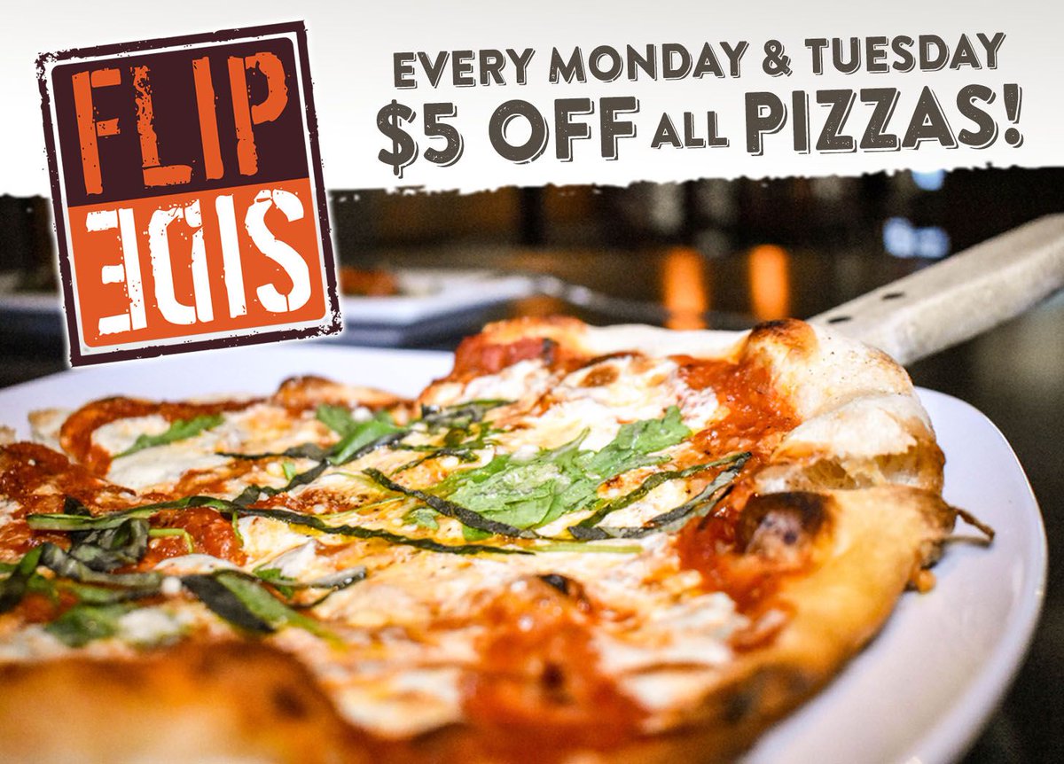 Another week means another chance to try our Flip Side Artisan Pizzas for $5 off! Every Monday &amp; Tuesday take a slice of pie and enjoy! 🍕 #morethanjustburgers #eatlocal #drinklocal