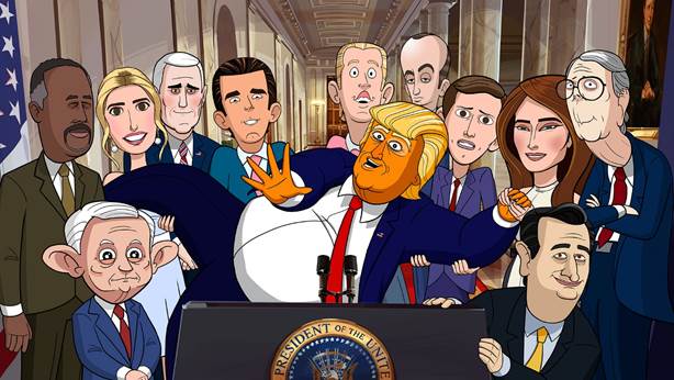 StephenAtHome's tweet image. My new animated series Our Cartoon President (@CartoonPres) will premiere on Sunday, February 11 at 8 PM ET/PT on @Showtime, with a special online preview on January 28! Here’s an early look: youtu.be/KOuXzxXiu4s