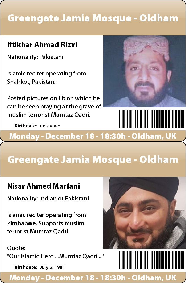 SheikhWatch's tweet photo. Over a dozen Pakistani terrorist glorifiers are allowed to tour the UK for the 31st day in a row now, at least 5 of them are welcome(d) in #Oldham tonight: https://t.co/R9xLq7ZrQd

Accompanied by imam @QariJavedAkhtar, of the supposedly 'moderate' Manchester Central Mosque. 🇬🇧 https://t.co/MLUcYB8kH1