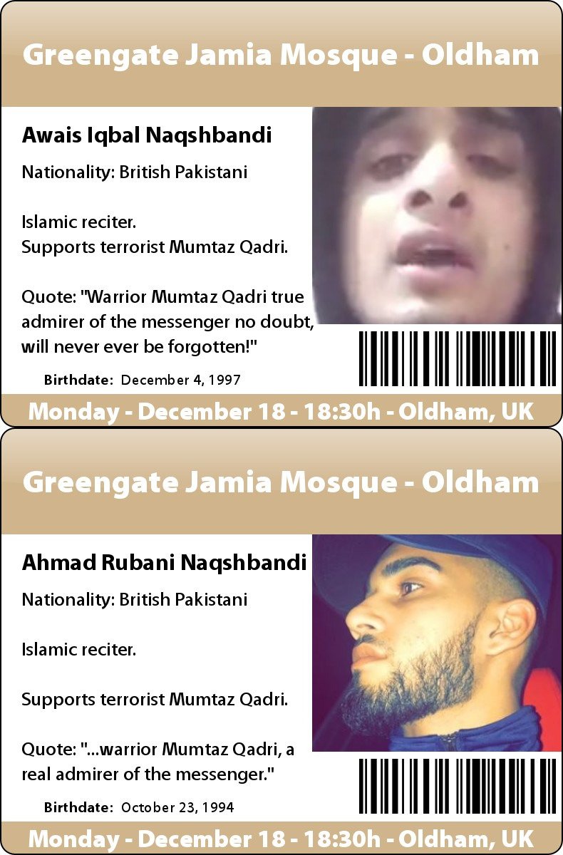 SheikhWatch's tweet photo. Over a dozen Pakistani terrorist glorifiers are allowed to tour the UK for the 31st day in a row now, at least 5 of them are welcome(d) in #Oldham tonight: https://t.co/R9xLq7ZrQd

Accompanied by imam @QariJavedAkhtar, of the supposedly 'moderate' Manchester Central Mosque. 🇬🇧 https://t.co/MLUcYB8kH1