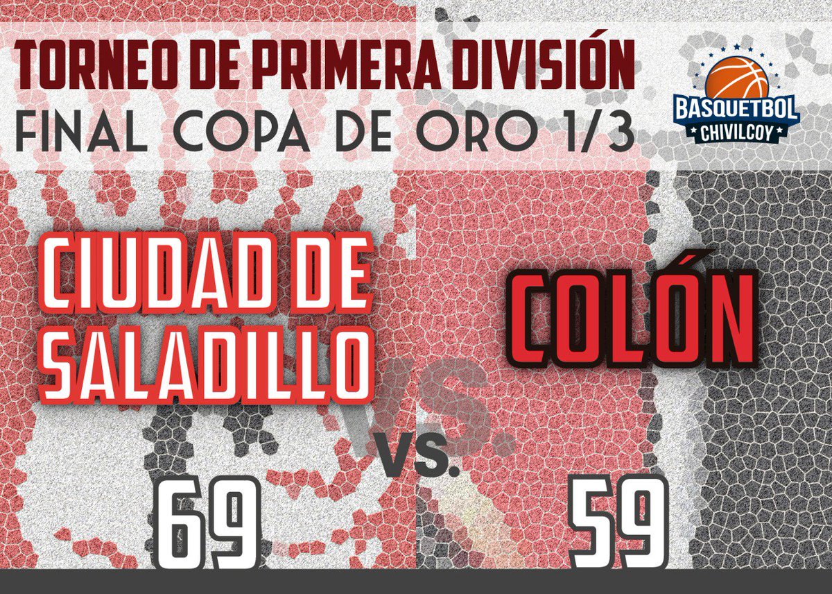 ABasquetChivil's tweet photo. Resultado del primer partido de la llave por la final de la Copa de Oro del torneo de Primera Divisón. 🏀🏀🏀 https://t.co/UALNkuUrff
