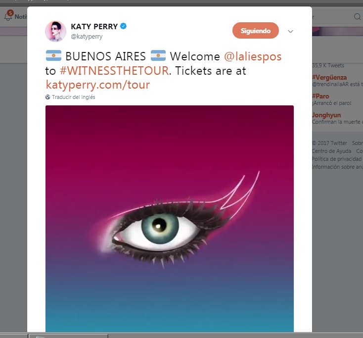 RadioOne1037's tweet photo. #Music ► @katyperry tuitea que la telonera para su show en Argentina será Lali Espósito. Ya es oficial en todas sus redes y los tickets para el “Witness the tour” ya estan a la venta en https://t.co/dV03VP4LGD https://t.co/q4wg4XkUBv
