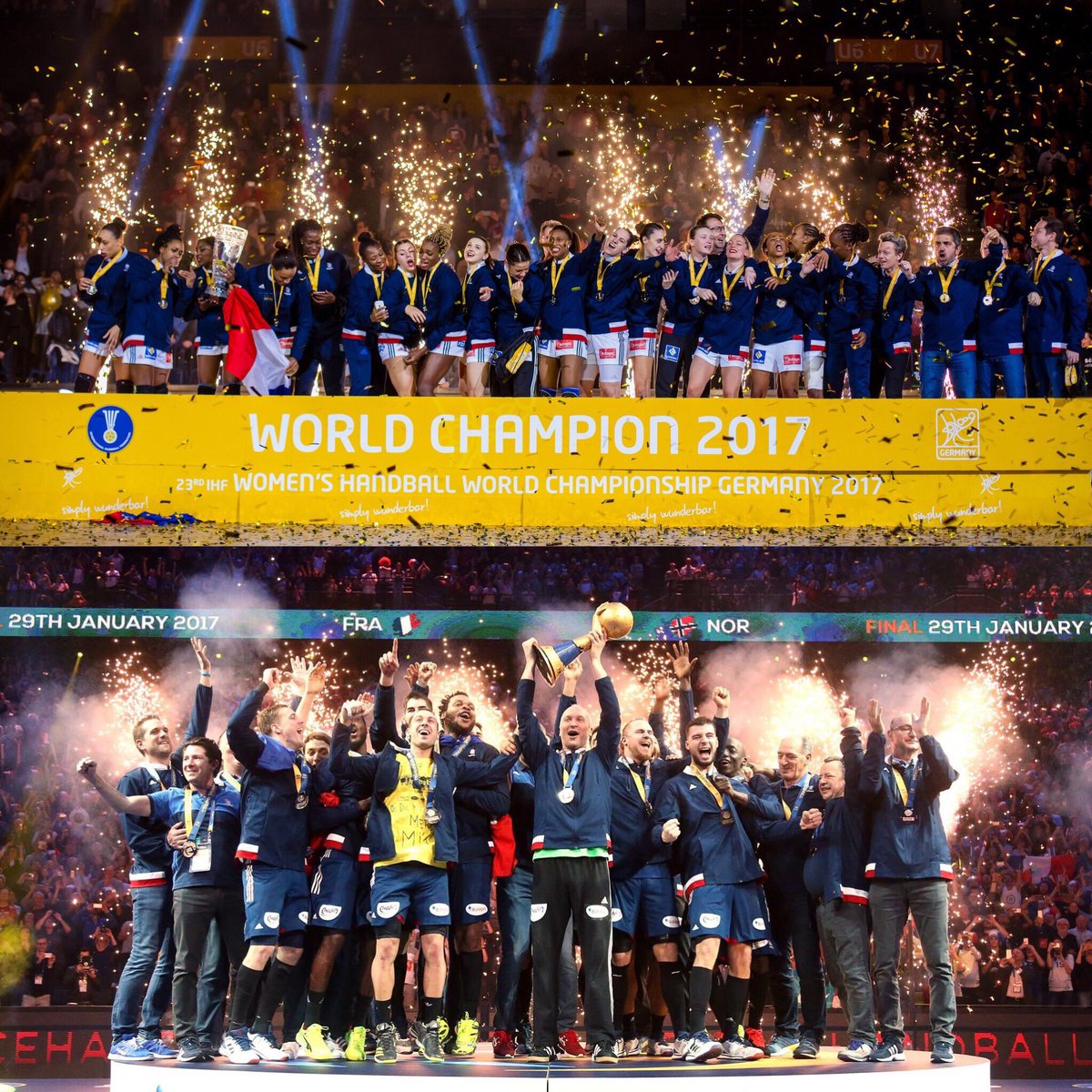 Thierry_Omeyer's tweet photo. 🇫🇷 World Champions 2017 🇫🇷 #BleuetFier #HereToCreate @FRAHandball https://t.co/5csvFG8cU7