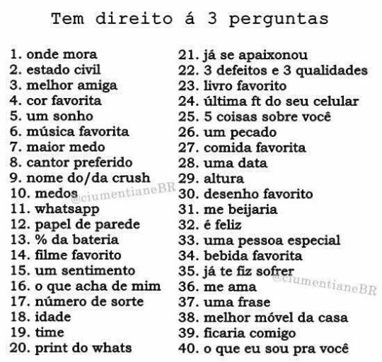 Direito a 3 perguntas