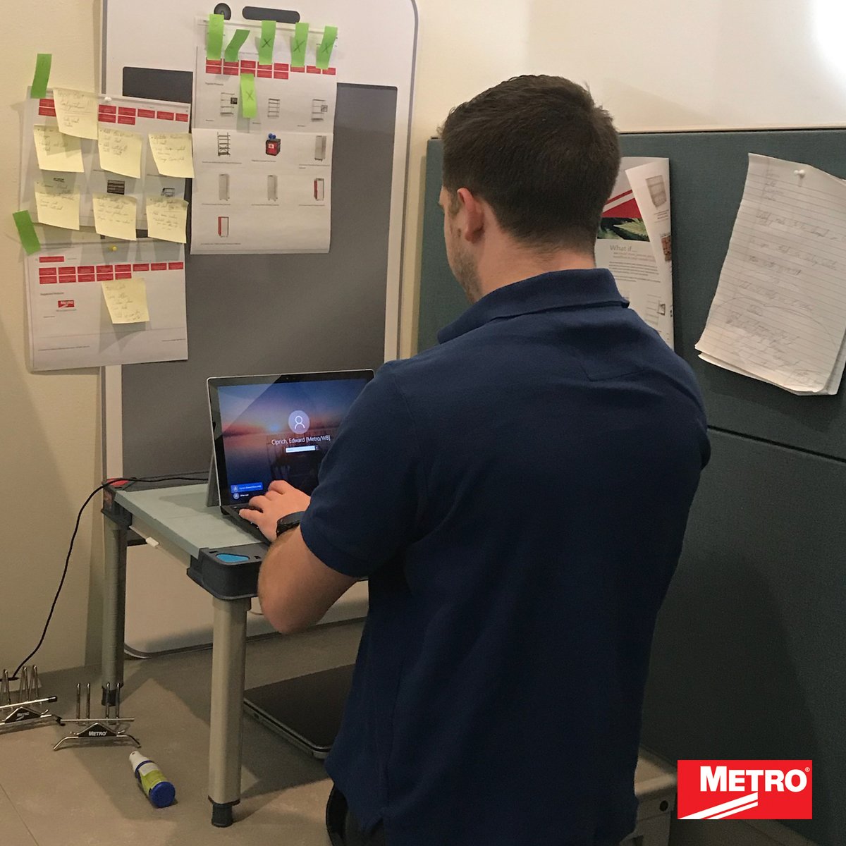 The versatility of MetroMax strikes again!  Why suffer from back pain when MetroMax can deliver you an ergonomic standing desk to keep those lumbar discs feeling jolly :) #metroshelving #metromax ow.ly/Gg3F30hiVld