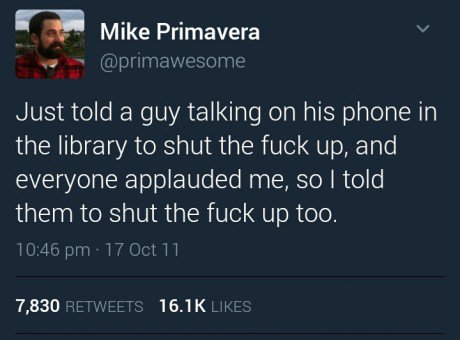 And then someone told him to "Shut the f**k up" too! tickld.community/t/1386742