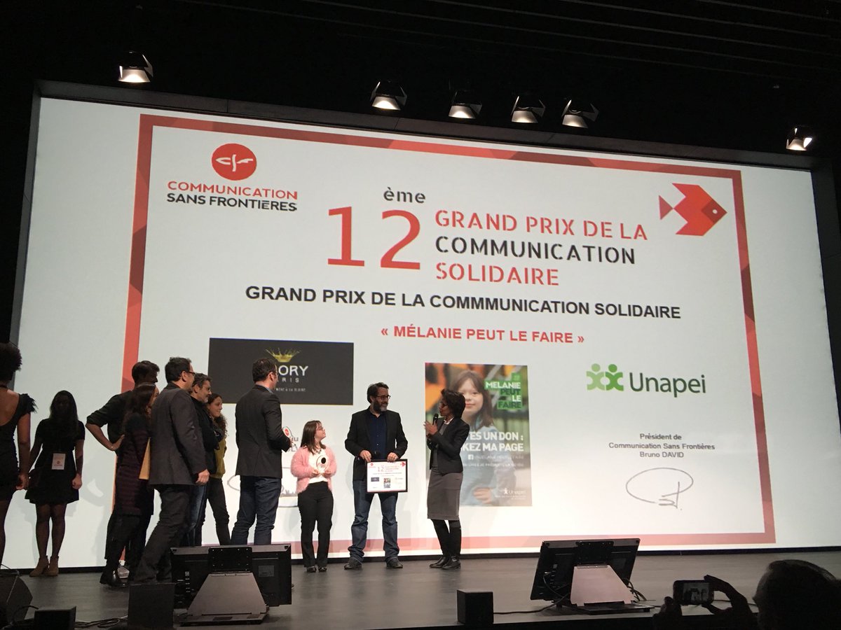 FondationNH's tweet photo. Bravo @Unapei_infos pour sa campagne « Melanie peut le faire » qui a reçu le grand prix de la communication solidaire #ComSolidaire https://t.co/ei83QZgUqm