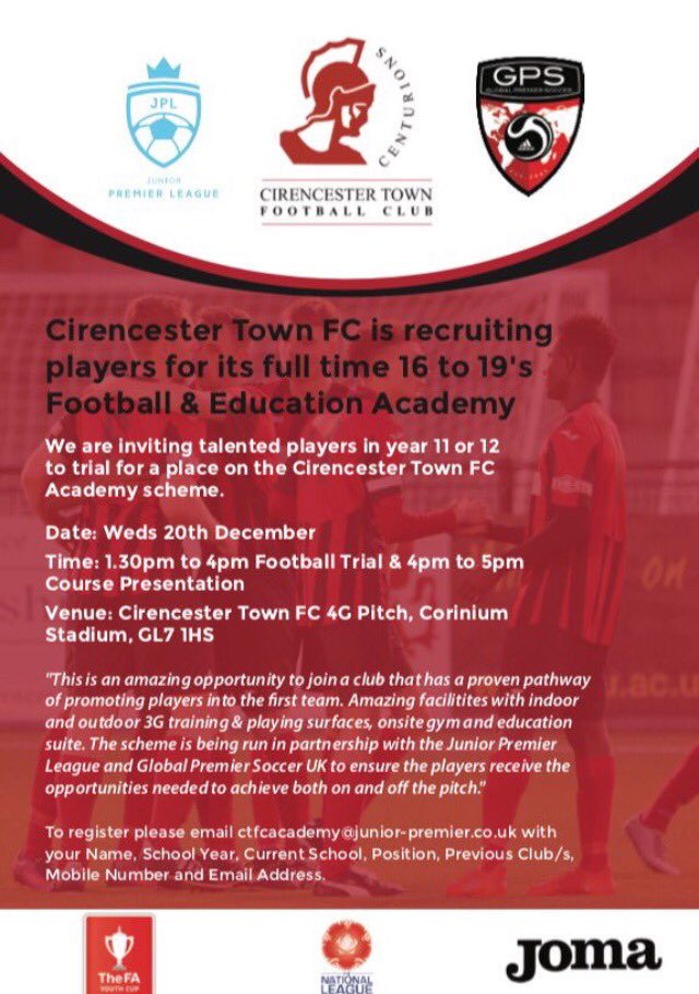 Trials take place this Wednesday-its not too late to get your applications in <a href="/GlosFA/">Gloucestershire FA ⚽</a> @JnrPremFootball