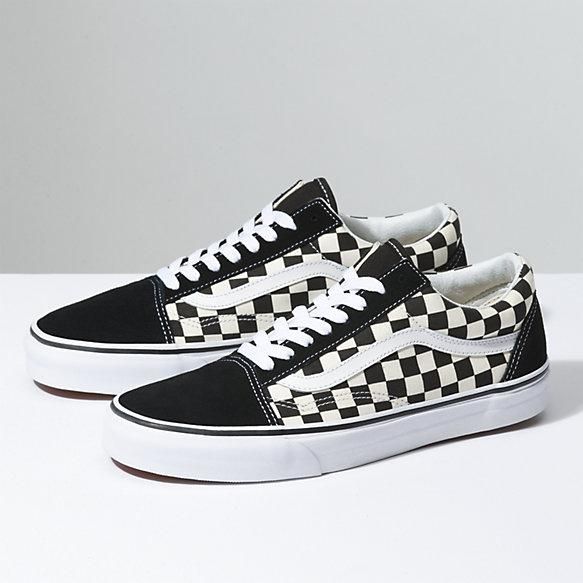 checkered shoelaces vans