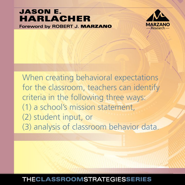 MarzanoResource's tweet photo. There are three ways for teachers to create behavioral expectations. One way to identify criteria is a school's mission statement. Read more: https://t.co/6w3Mesw3do #classroommanagement #teaching https://t.co/iALqxVgm04
