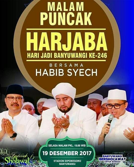Banyuwangi Bershol'awat. Selasa Malam,19 Desember 2017 Pukul 19.00 WIB.
<a href="/AzwarAnas_A3/">Abdullah Azwar Anas</a> 
<a href="/suyono_gatot/">Gatot Suyono</a> 
<a href="/Kec_Sronobwi/">Kecamatan Srono</a> 
<a href="/banyuwangi_kab/">Kabupaten Banyuwangi</a>