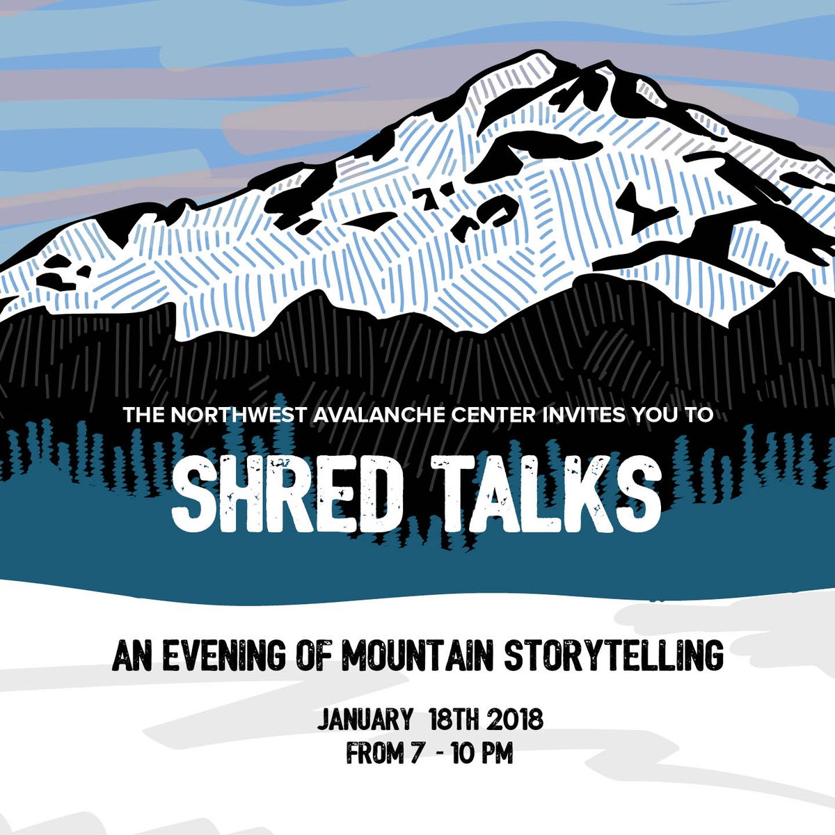 nwacus's tweet image. On January 18th we'll be hosting a new event we're calling Shred Talks. Join us for an evening of mountain storytelling featuring three short stories told by adventures whose lives are defined by the mountains.