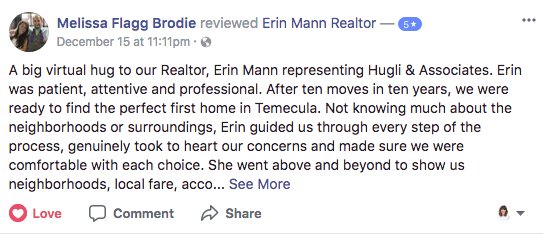 Erin_sellshomes's tweet image. Client testimonies are the BEST! Especially when my clients, who are amazing I might add, say such kind and thoughtful words. #KellerWilliams #ClientTestimonies #Realtor #Reviews #isellinlandvalley #erinmannsellshomes