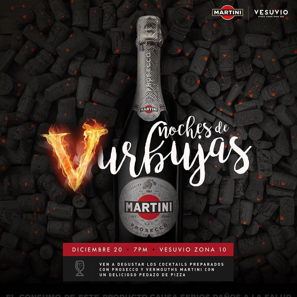 Se viene nuestra Segunda Noche 🍷🍸🍹🥂 .
Por eso decidimos ponerle la “V” de Vesuvio a un evento lleno de Burbujas de Bebidas preparadas con el delicioso Prosecco Martini, bartenders profesionales, boquitas y mucha Pizza. .
Jueves 20 de Diciembre | 7PM … ift.tt/2BvAESU