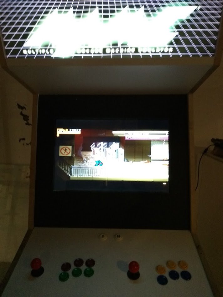 Anarkade's tweet photo. Some heroes don't wear capes! Thanks to @retrogamingbcn our #RawalRumble demo is running on a home made arcade machine! There's still work to do, but it works! ❤️ https://t.co/jlPcsQ5103